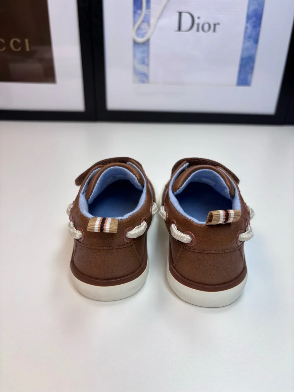 Cat & Jack Cognac Brown and White Kids Slip-On “Boat Shoe” Sneakers NWOT Size 6